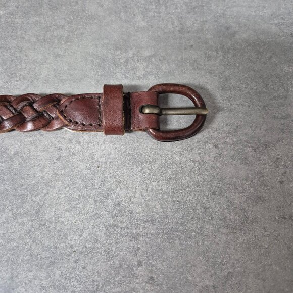 Eddie Bauer Genuine Leather Brown Braided Belt - Picture 3 of 7